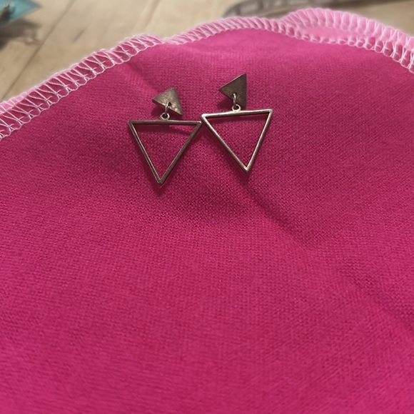 Triangle earrings made locally in Vermont - Picture 2 of 3